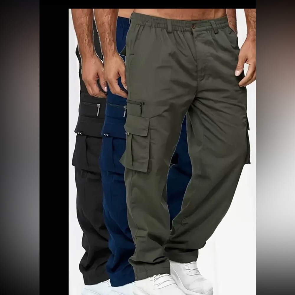 Men'S Flexible Stretch Cargo Trousers casual lightweight pants